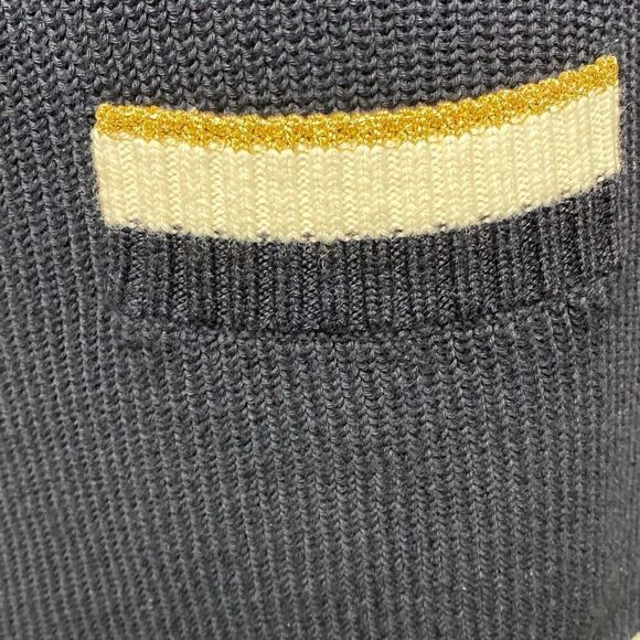 Gucci Blue Lurex Detail Contrast Trim Knit Cardigan Size Small - Picture 5 of 13